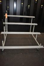 FOUR TIER METAL STAND ON CASTERS