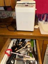 Bread maker untested and drawer contents