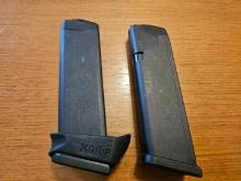 Lot of (2) 9mm Glock Magazines, One with X-Grip Extension