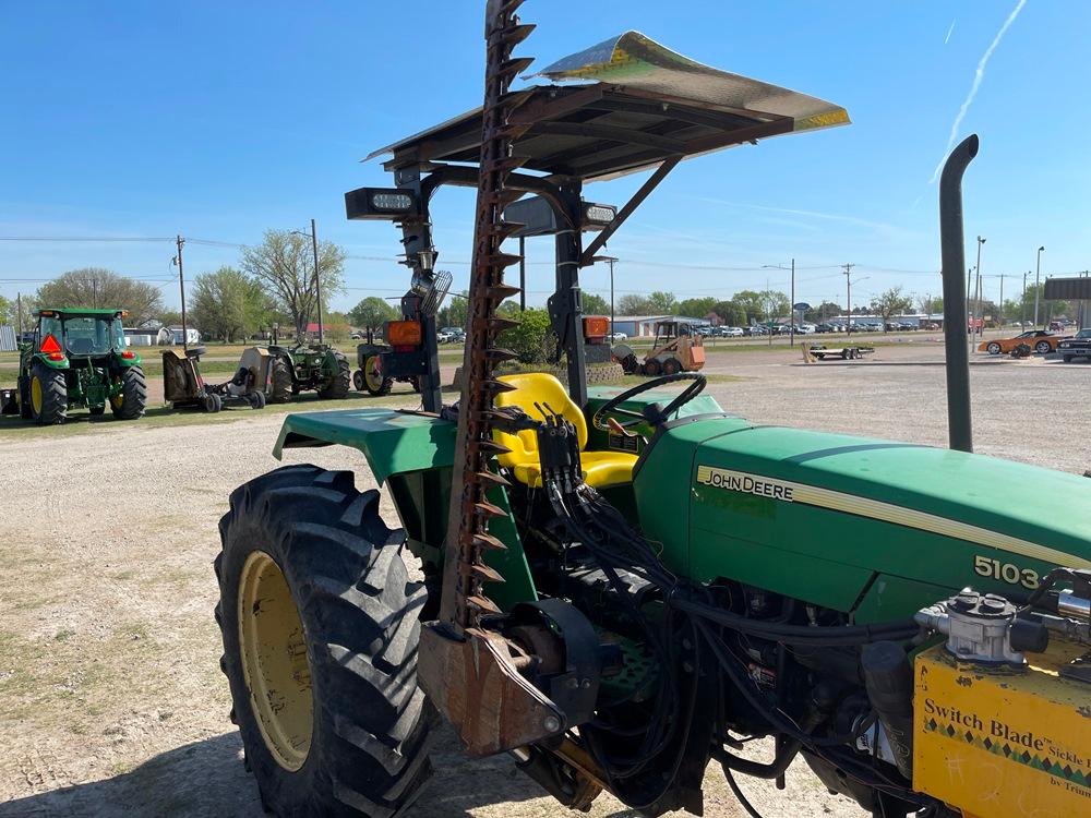 JD 5103 Tractor w/Sickle Bar Mower Attachment