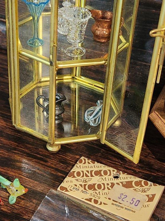 Pair Small Table Top Curio Display Cases