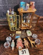 Pair Small Table Top Curio Display Cases