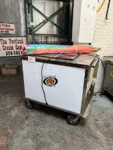 Portable Ice Cream Push Cart and Umbrella