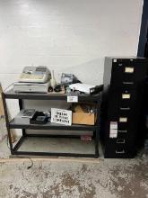 4 Drawer Metal Filing Cabinet, Sharp Cash Register