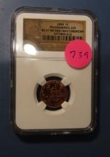 2009 LINCOLN CENT PROFESSIONAL LIFE NGC MS-67 RED
