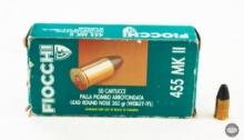 50 Rounds Fiocchi .455 Mk II Webley LRN 262gr Ammunition