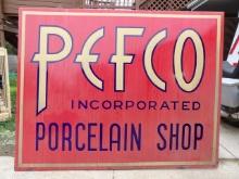 PEFCO Incorporated Porcelain Shop Sign