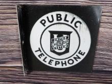 Public Telephone Porc. Flange Sign