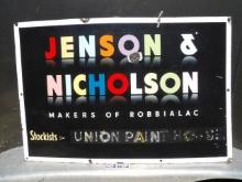 Jenson & Nicholson Union Paint House Porc. Sign