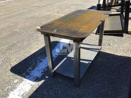 (UNUSED) 30" X 57" STEEL WELDING TABLE W/SHELF, UNPAINTED