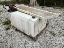 34”......X26”......X48”...... STEEL TOOLBOX/FUEL TANK COMBO W/ PUMP & HEADACHE RACK