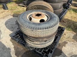 QTY OF (4) TIRES, SINGLE 6.50-16 TIRE W/ WHEEL, QTY