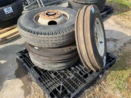 QTY OF (4) TIRES, SINGLE 6.50-16 TIRE W/ WHEEL, QTY