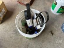 BUCKET OF BELTS, RELAYS, & OIL SEALS