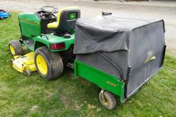 John Deere 425 Tractor w/ MC519 Material Collection Cart