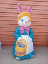 34 IN VINTAGE EASTER LADY BUNNY BLOW MOLD