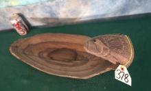 Carved Wooden Fish Platter From Belize