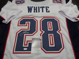 James White New England Patriots Autographed Custom Football Jersey JSA W coa