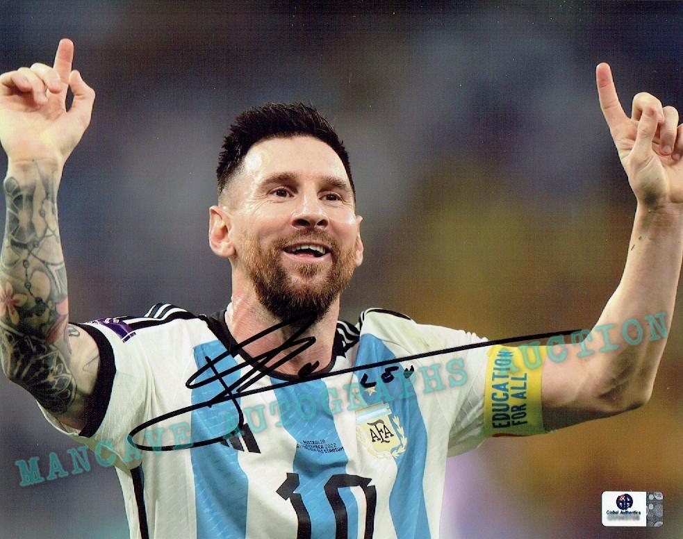 Lionel Messi Argentina Autographed 8x10 Photo GA coa