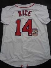 Jim Rice Boston Red Sox Autographed & Insc. Custom Baseball Jersey JSA w coa