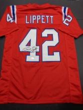 Ronnie Lippett New England Patriots Autographed Custom Football Jersey JSA W coa