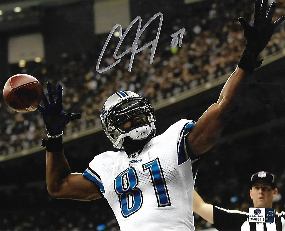 Calvin Johnson Detroit Lions Autographed 8x10 Photo GA coa