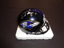 Lamar Jackson Baltimore Ravens Autographed Riddell Mini Helmet GA coa