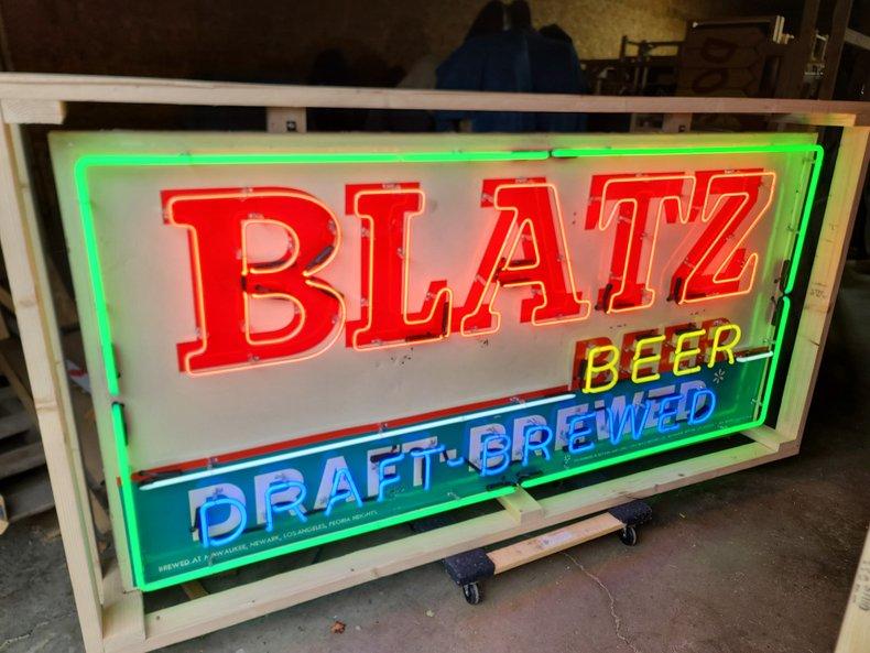 Original Blatz Beer Tin Neon Sign