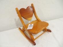 Foldable wooden doll rocker