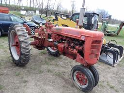 Farmall Super C Antique Tractor, Fenders, Wheel Weights, Good 11.2-36 Tires