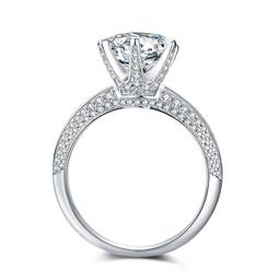 Sparkling 3Ct White Fire Moissanite Solitaire Ring