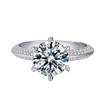 Sparkling 3Ct White Fire Moissanite Solitaire Ring