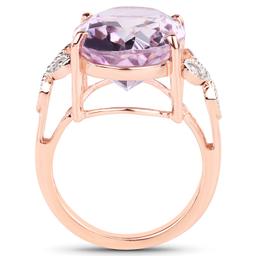 Plated 18KT Rose Gold 10.41ct Pink Amethyst and White Topaz Ring
