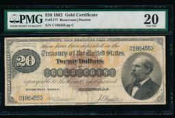 1882 $20 Gold Certificate PMG 20