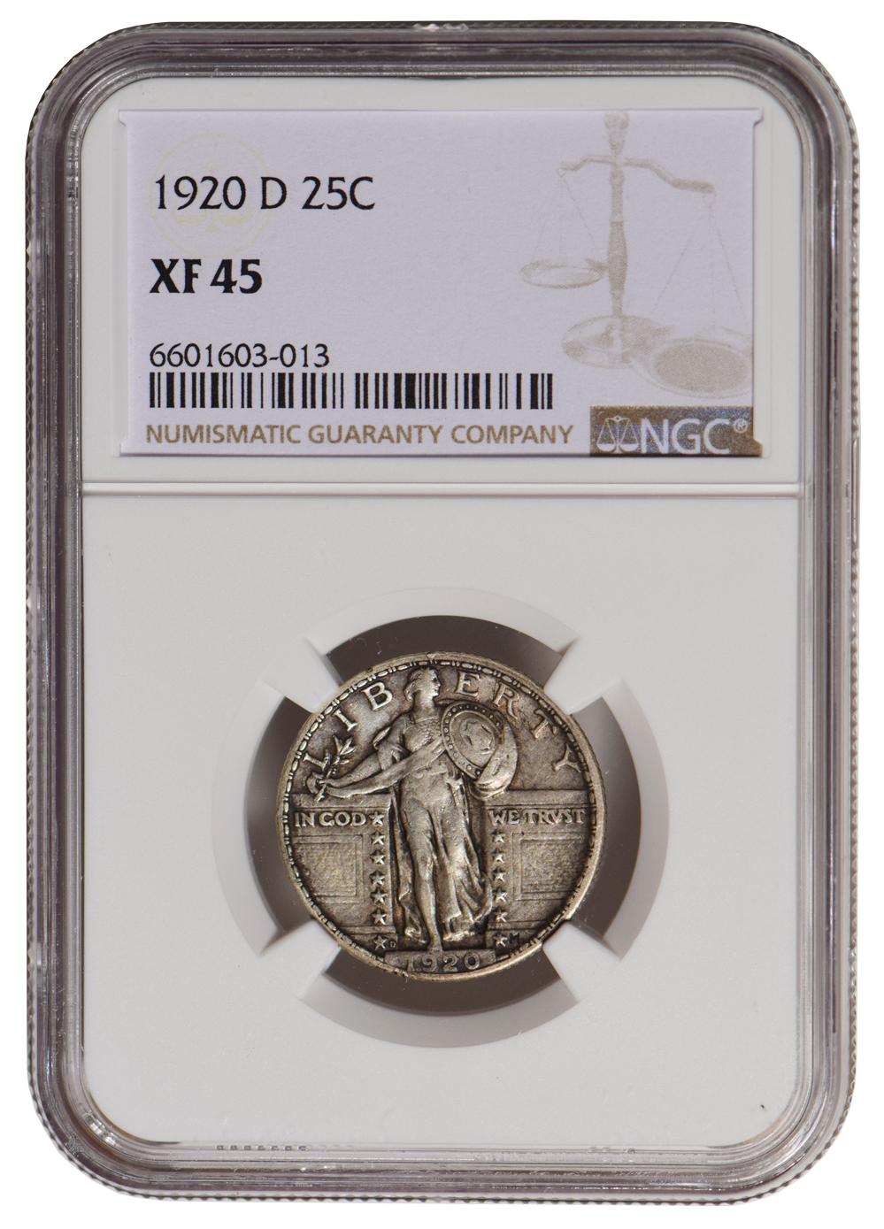 1920-D Standing Liberty Quarter NGC XF45