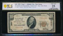 1929 $10 Atlantic City NJ National PCGS 25