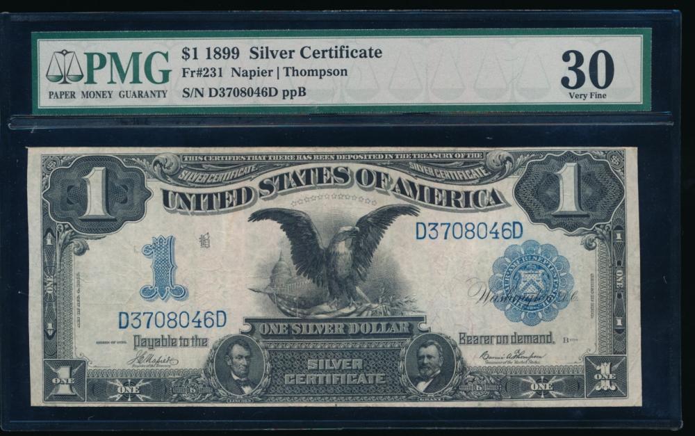 1899 $1 Black Eagle Silver Certificate PMG 30