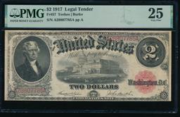 1917 $2 Legal Tender Note PMG 25