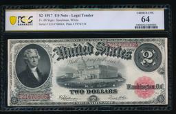 1917 $2 Legal Tender Note PCGS 64