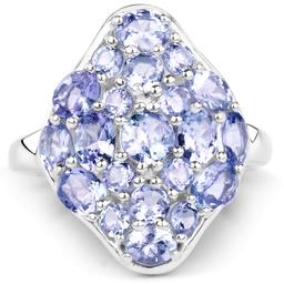 Plated Rhodium 2.69ctw Tanzanite Ring