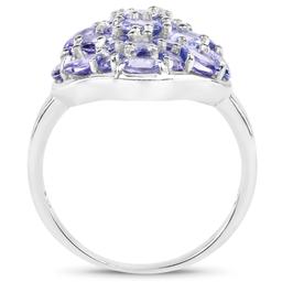 Plated Rhodium 2.69ctw Tanzanite Ring