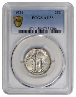 1921 Standing Liberty Quarter PCGS AU58