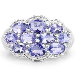 Plated Rhodium 2.66ctw Tanzanite Ring