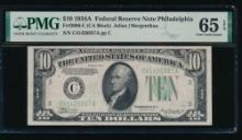 1934A $10 Philadelphia FRN PMG 65EPQ