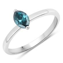 14KT White Gold 0.45ctw Blue Diamond Ring