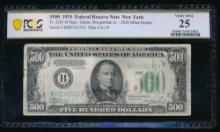 1934 $500 New York FRN PCGS 25