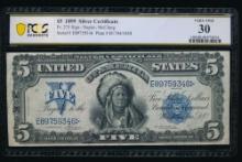 1899 $5 Chief Silver Certificate PCGS 30