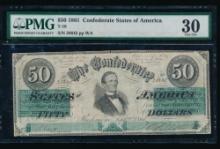 1861 $50 T-16 Confederate PMG 30