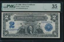 1899 $2 Mini Porthole Silver Certificate PMG 35