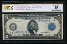 1914 $5 Chicago FRN PCGS 45